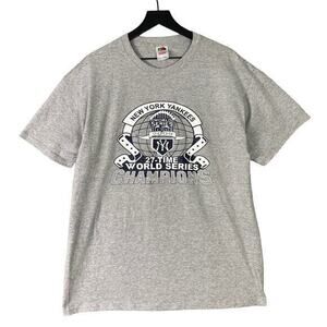 New York‎ Yankees 2009 World Series Champions Gray Graphic T-Shirt XL MLB Tee